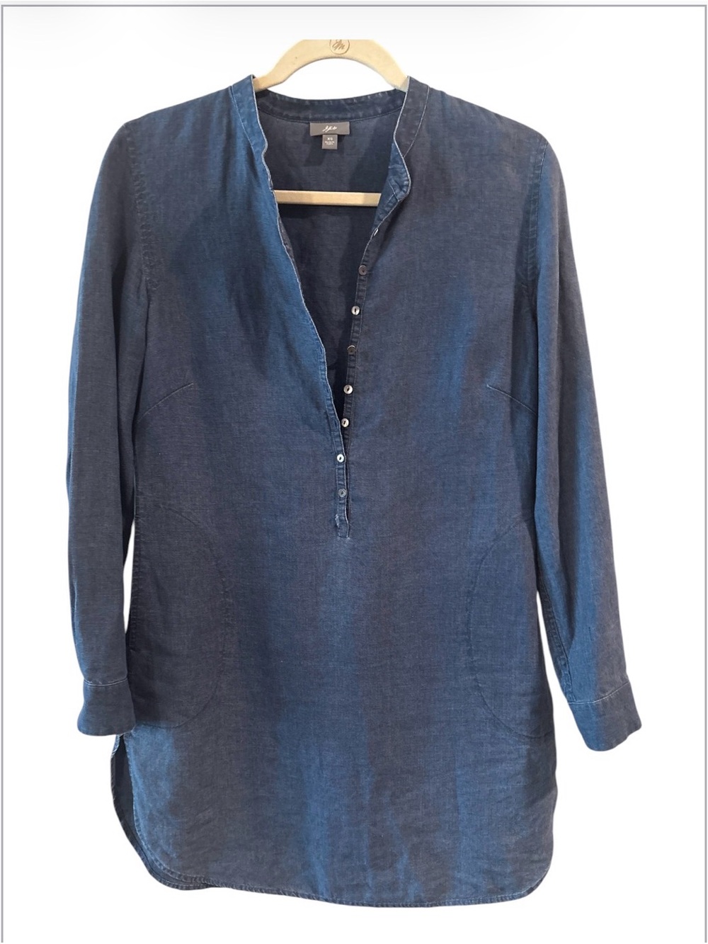 J. Jill Denim Tunic XS Blue Button Front Long Sleeve Tunic